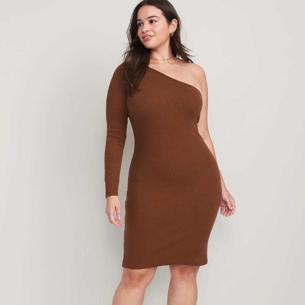 Old Navy Fitted One-Shoulder Rib-Knit Mini Dress for Women